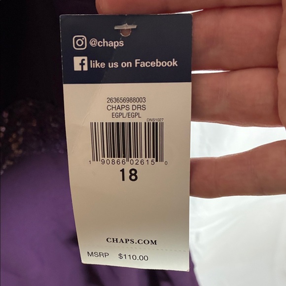 Chaps Deep Purple Layered Mini Dress - Picture 3 of 5